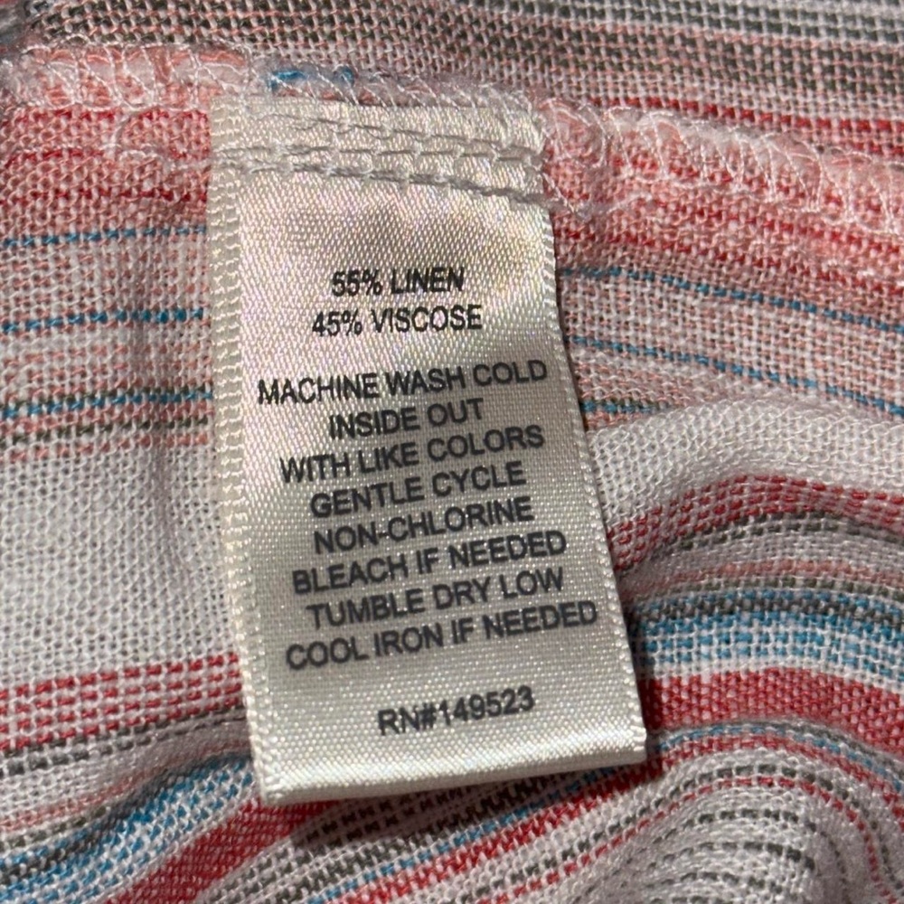 Pink and White Striped Linen High Waisted Shorts - Picture 6 of 8